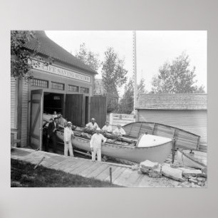 Poster Station de sauvetage, 1890. Photo vintage