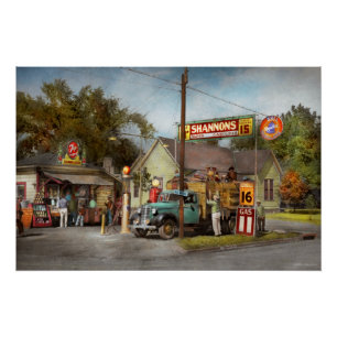 Poster Station-service - Essences super de Shannon 1939