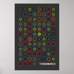 Poster Stations & Lignes : Washington, DC (Sombre)
