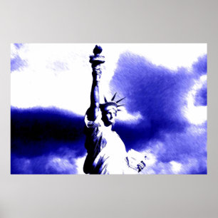Poster Statue bleue de la Liberté