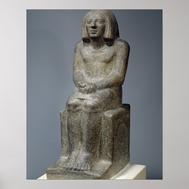 Poster Statue d'Ankh, Prêtre de Horus, Pe dynastique préc (Devant)