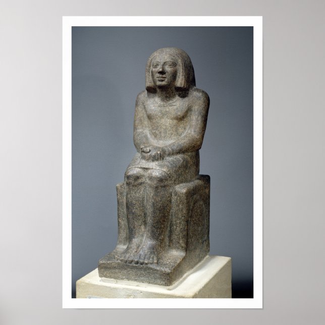Poster Statue d'Ankh, Prêtre de Horus, Pe dynastique préc (Devant)
