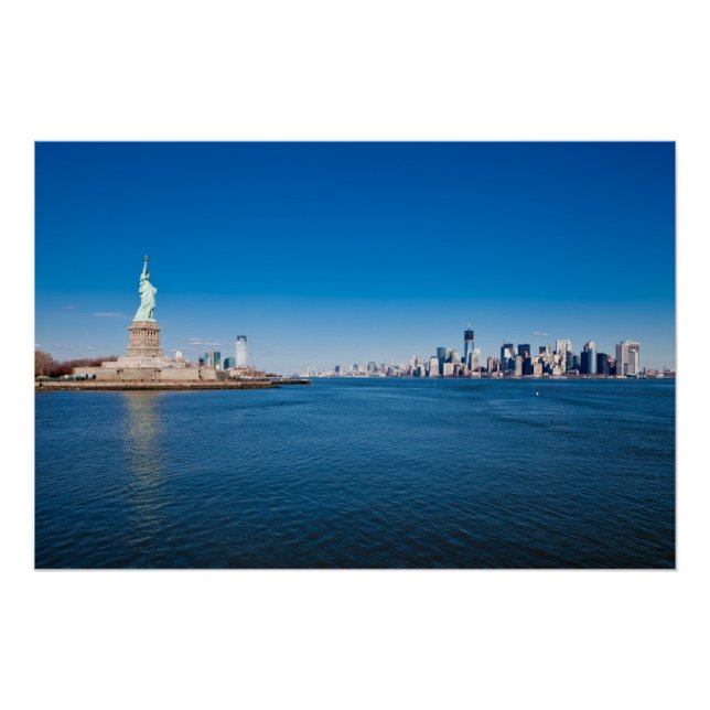 Poster Statue de Liberty, Hudson River et Manhattan (Devant)