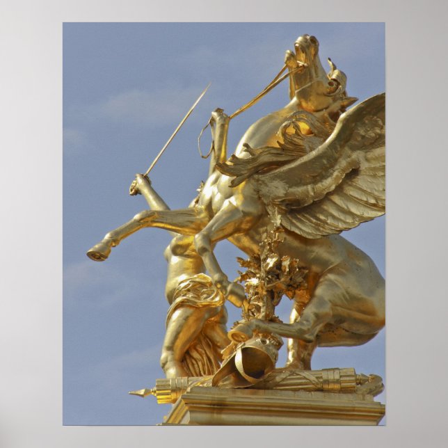 Poster Statue de Pegasus au pont Alexandre III (Devant)
