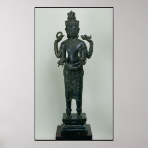 Poster Statue de Vishnu sous sa forme triple de Vishnu