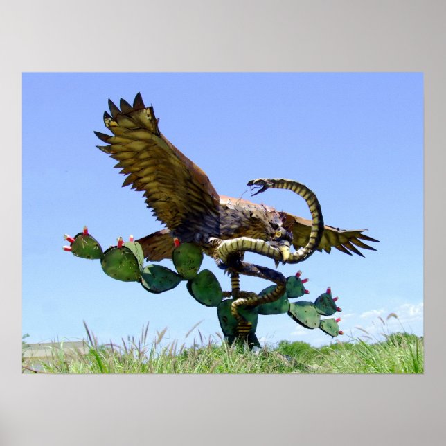 Poster Statue des armoiries mexicaines (Devant)