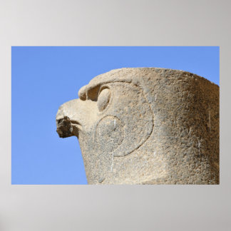 Poster Statue du Faucon Dieu Horus au temple d'Edfu, Egyp