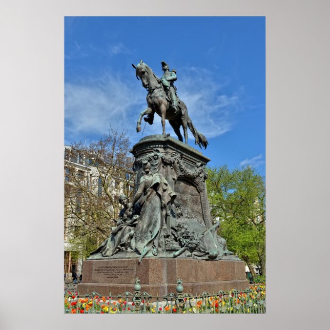 Poster Statue du général Faidherbe, Lille, France (Devant)