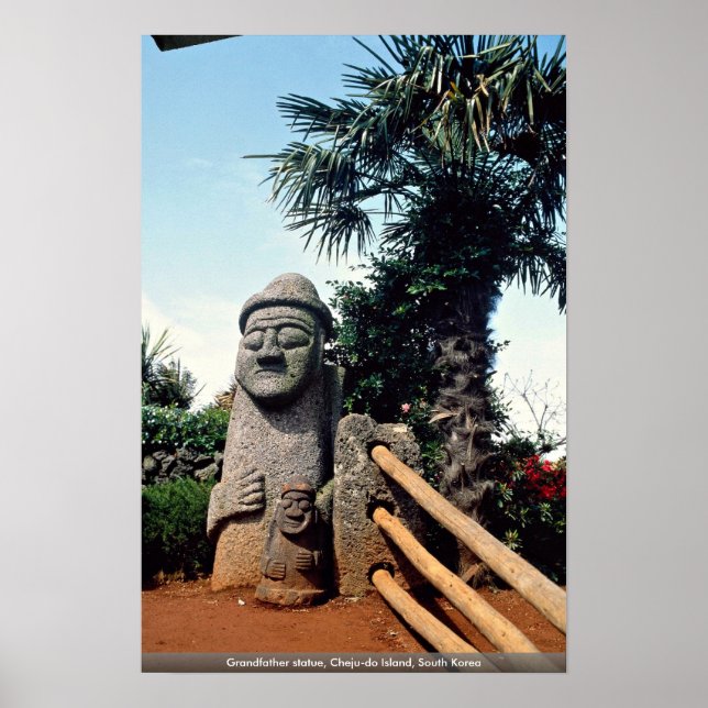 Poster Statue du grand-père, île de Cheju-do, Corée du Su (Devant)