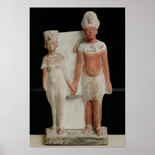 Poster Statuette d'Amenophis IV et Nefertiti