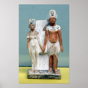 Poster Statuette d'Amenophis IV et Nefertiti