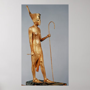 Poster Statuette du roi portant la couronne rouge de