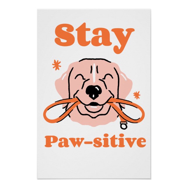 Poster Stay Paw-sitive (Devant)