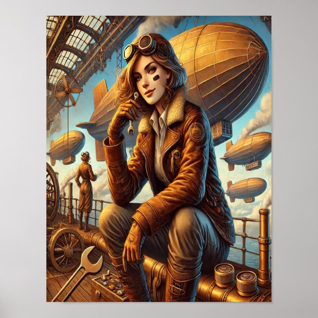 Poster Steampunk 11, La muse du mécanicien de navi (Devant)