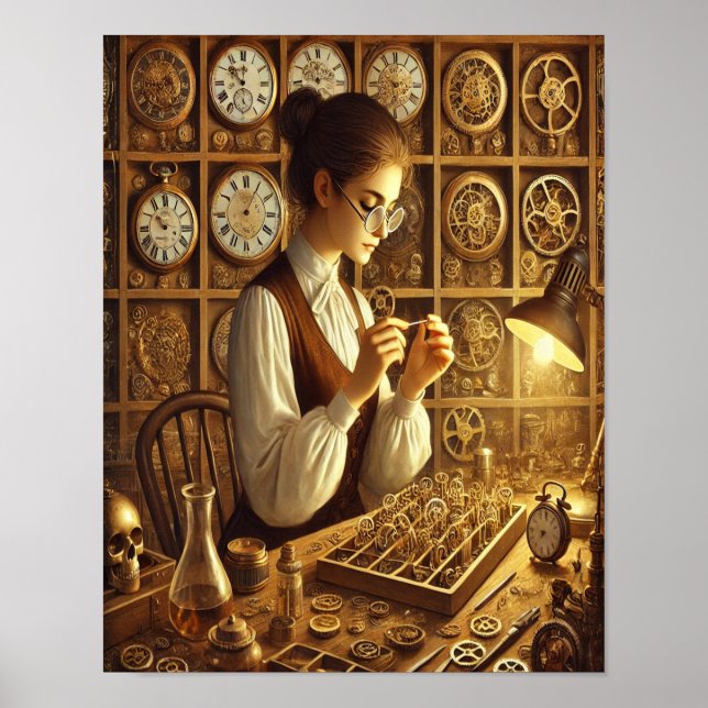 Poster Steampunk 12, Apprentice du horloger (Devant)