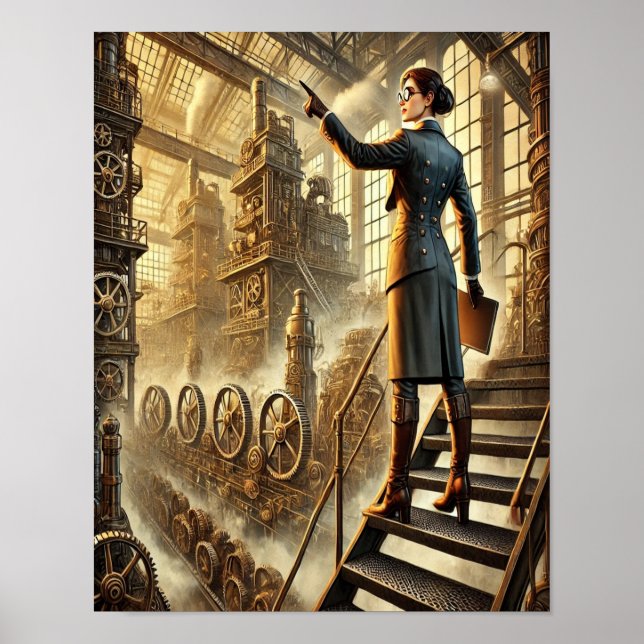 Poster Steampunk 13, La Femme de l'Usine (Devant)