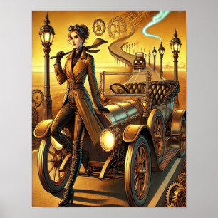 Poster Steampunk 30, Chauffeur de fond