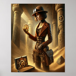 Poster Steampunk 36, Archéologue des sables du tem