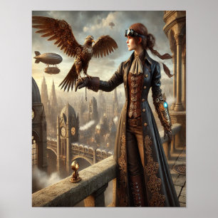 Poster Steampunk 37, Le Falconer mécanique
