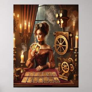 Poster Steampunk 46, Le Lecteur Tarot Clockwork