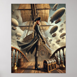 Poster Steampunk 54 The Airship Pirate Queen