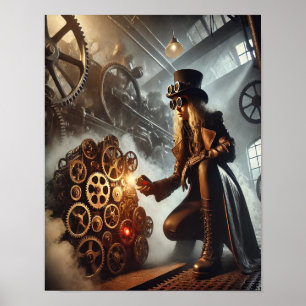Poster Steampunk 56 L'horloge Saboteur