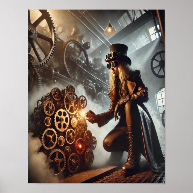 Poster Steampunk 56 L'horloge Saboteur (Devant)