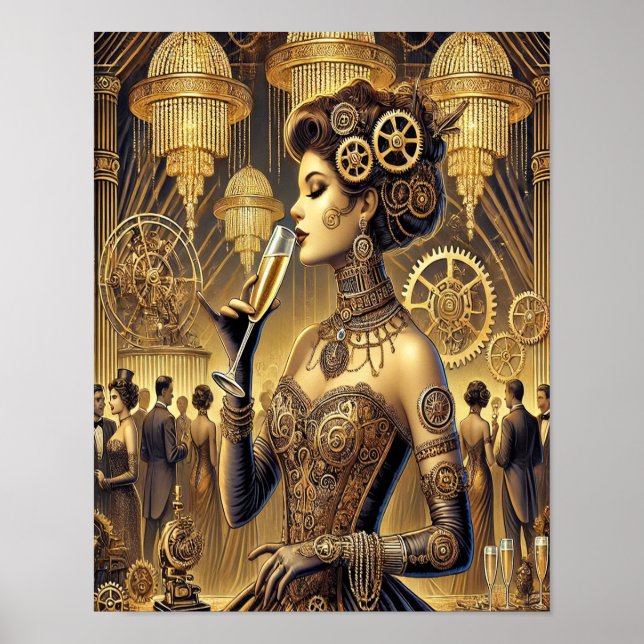 Poster Steampunk 7, La Cyber-Socialite (Devant)