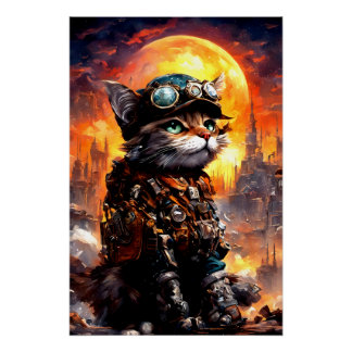 Poster Steampunk Cat II