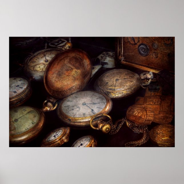 Poster Steampunk - Horloge - Temps porté (Devant)