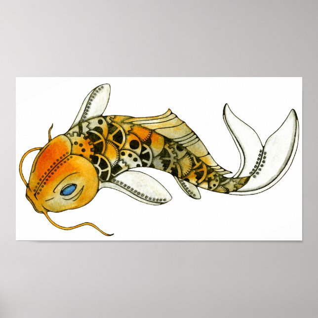 Poster Steampunk Koi (Devant)