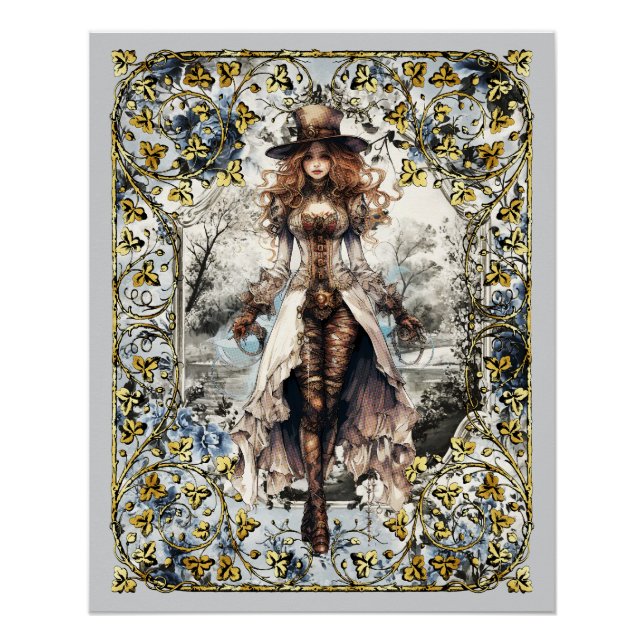 Poster Steampunk Lady 105 (Devant)