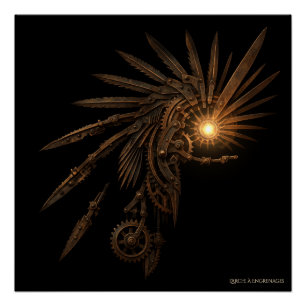 Poster Steampunk Mechanical Wings –