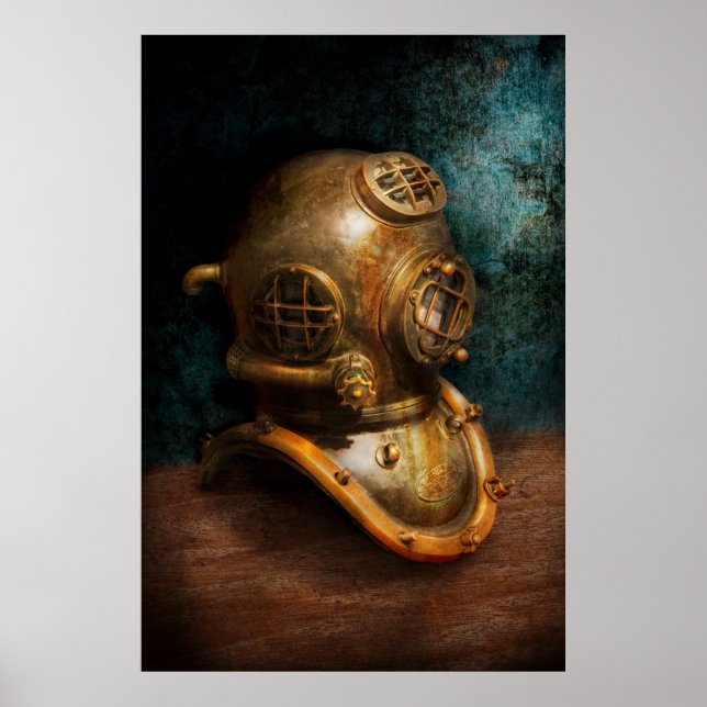 Poster Steampunk - Plongée - Le casque de plongée (Devant)