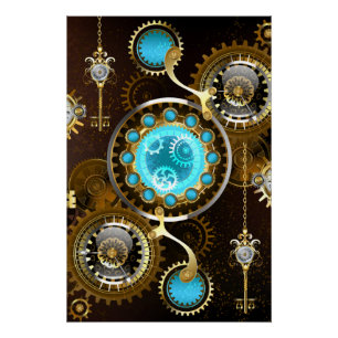 Poster Steampunk Rusty Background