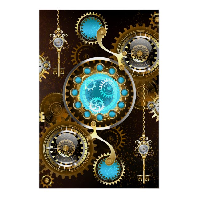 Poster Steampunk Rusty Background (Devant)