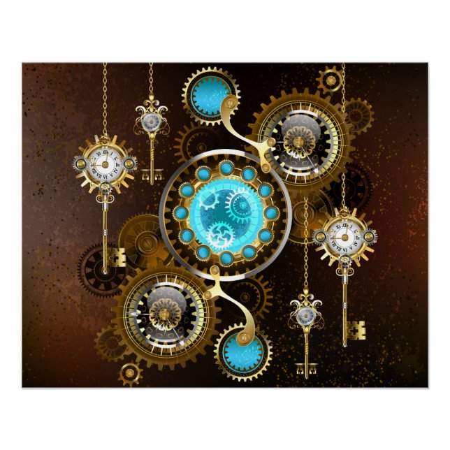 Poster Steampunk Rusty Background (Devant)