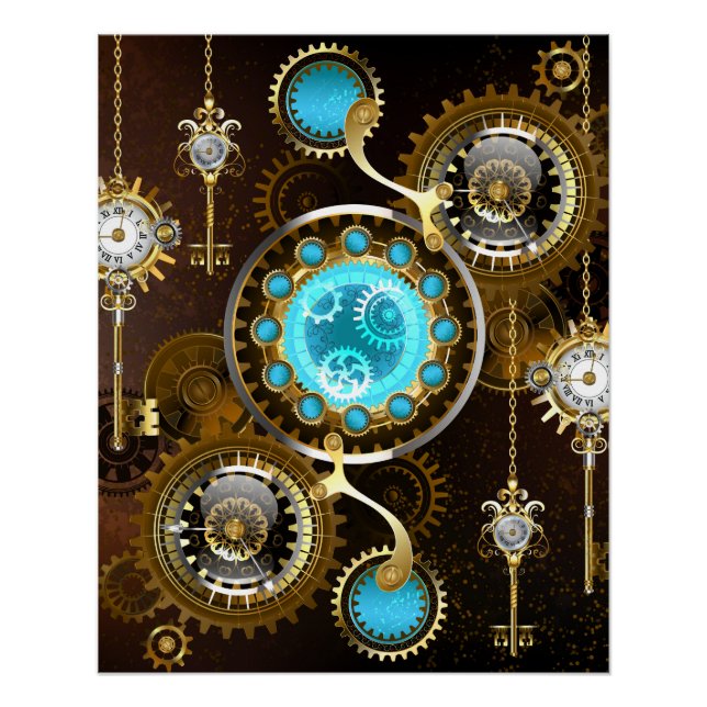 Poster Steampunk Rusty Background (Devant)
