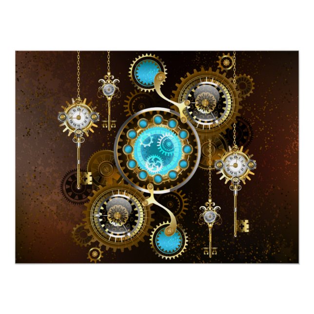 Poster Steampunk Rusty Background (Devant)