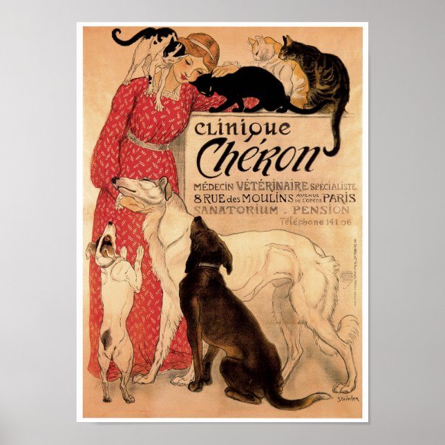 Poster Steinlen's Vintage Clinique Chéron - Print (Devant)