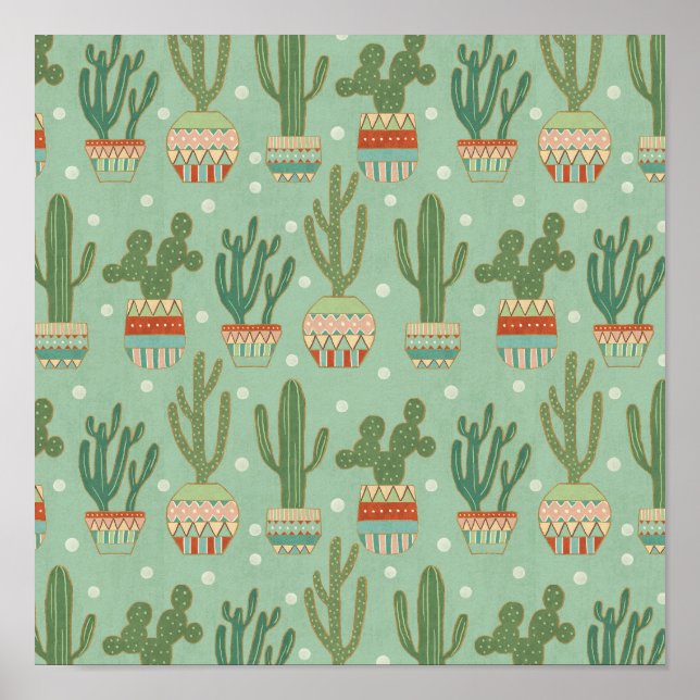 Poster Step de Southwest | Potted Cactus (Devant)