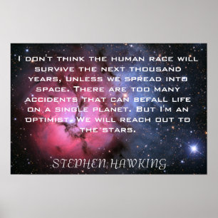 Poster Stephen colportant l'affiche de l'espace de