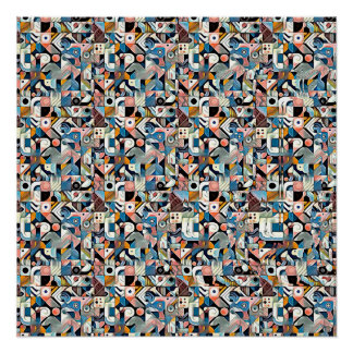 Poster STÉRÉOGRAMME LETTRE J 20"x20", Semi-brillant, Sans