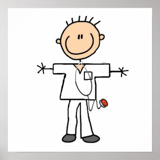 Poster Stick mâle Figure Infirmière T-shirts et cadeaux