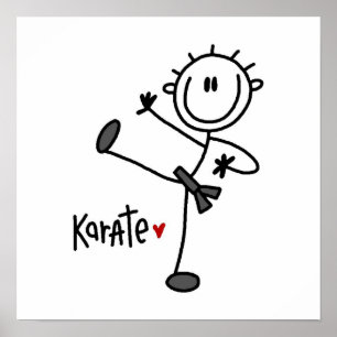 Poster Stick masculin de base Figure Karate T-shirts et c