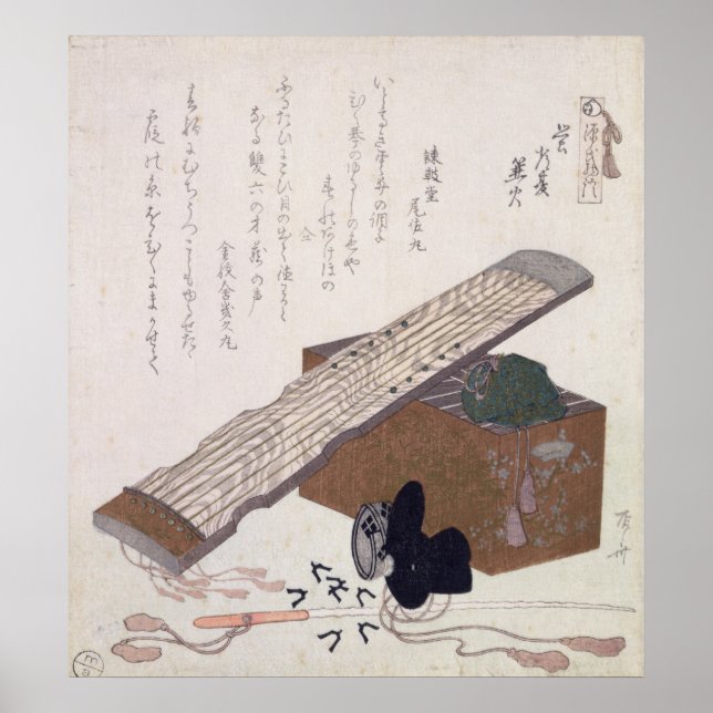 Poster Still Life avec un Koto, c.1810 (Devant)