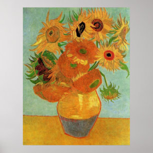 Poster Still life - Vase with Twelve Sunflowers