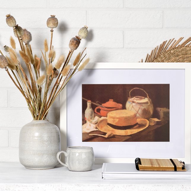 Poster Still Life w Yellow Straw Casquette par Vincent va (Créateur téléchargé)