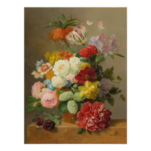 Poster Still Life with Roses and Peonies - Bloemers A.