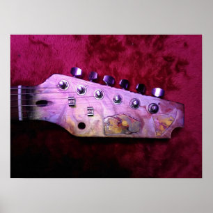 Poster Stock de la tête de guitare électrique en m